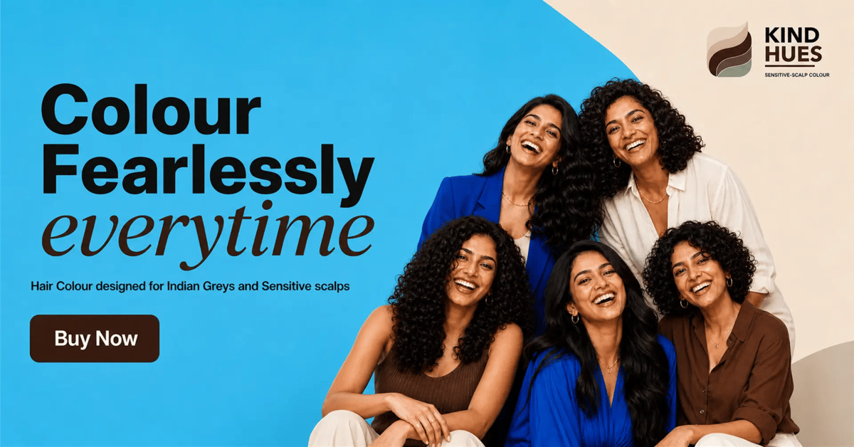 Colour fearlessly everytime — hair colour designed for Indian greys and sensitive scalps. Buy now.